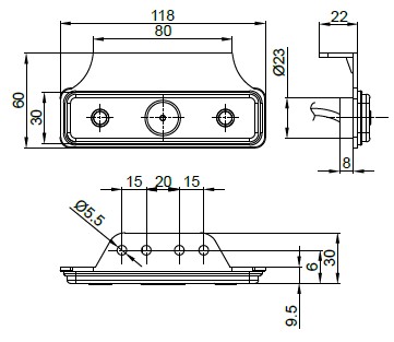 Фонарь контурный FT-004Z K LED желтый