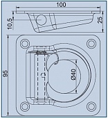 Петля крепления груза квадрат 100х95 мм(79х74 6,9)